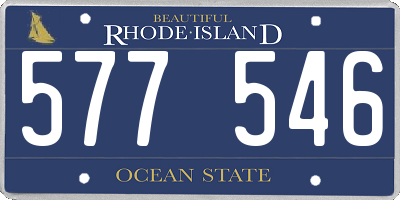 RI license plate 577546
