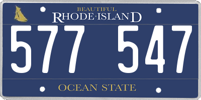 RI license plate 577547