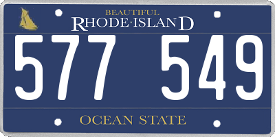 RI license plate 577549