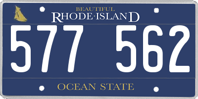 RI license plate 577562