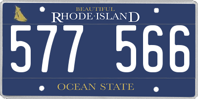 RI license plate 577566