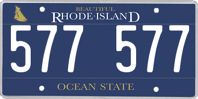 RI license plate 577577