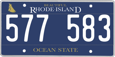 RI license plate 577583