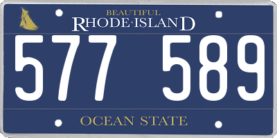 RI license plate 577589
