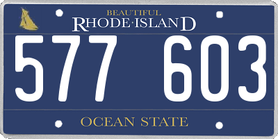 RI license plate 577603