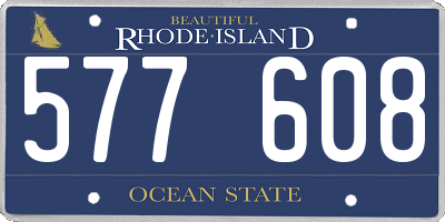 RI license plate 577608