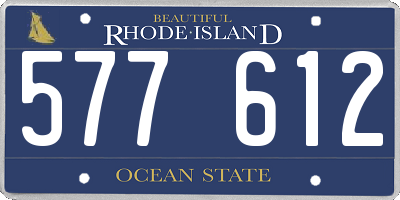 RI license plate 577612