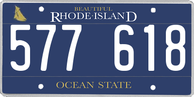 RI license plate 577618