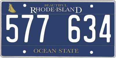 RI license plate 577634