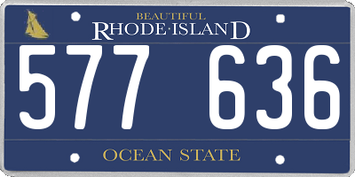 RI license plate 577636