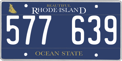 RI license plate 577639