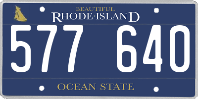 RI license plate 577640