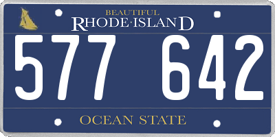 RI license plate 577642