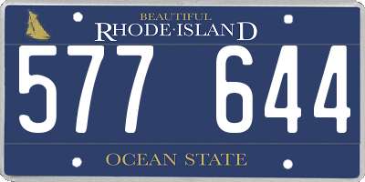 RI license plate 577644