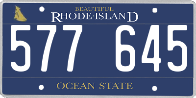 RI license plate 577645