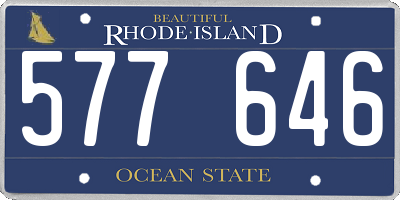 RI license plate 577646