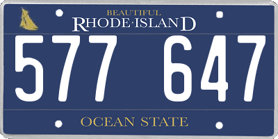 RI license plate 577647