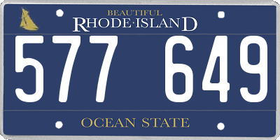 RI license plate 577649