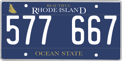 RI license plate 577667