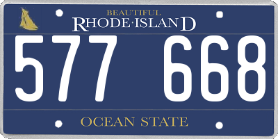 RI license plate 577668