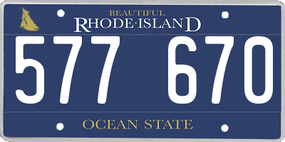 RI license plate 577670