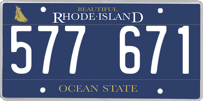 RI license plate 577671