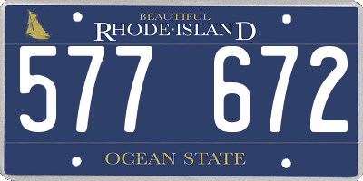 RI license plate 577672