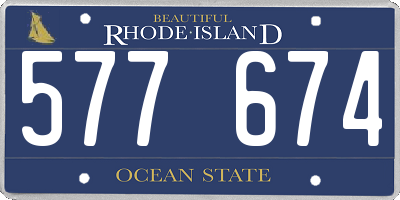 RI license plate 577674