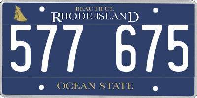 RI license plate 577675