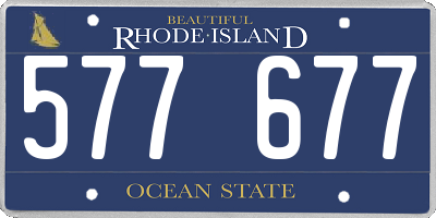 RI license plate 577677