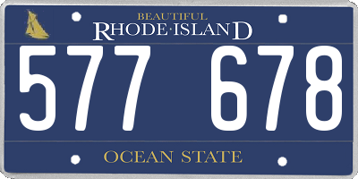 RI license plate 577678