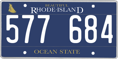 RI license plate 577684