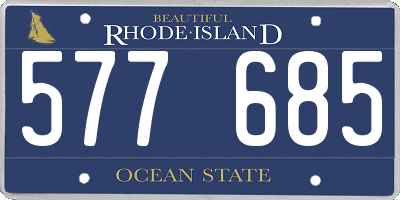 RI license plate 577685