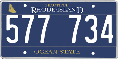 RI license plate 577734