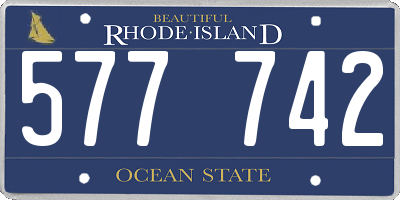 RI license plate 577742