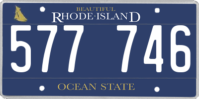 RI license plate 577746