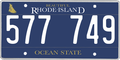 RI license plate 577749