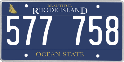 RI license plate 577758