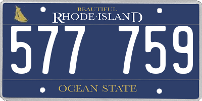 RI license plate 577759