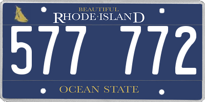 RI license plate 577772