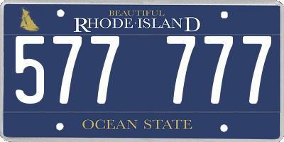 RI license plate 577777