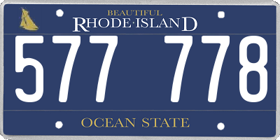 RI license plate 577778