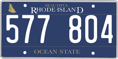 RI license plate 577804