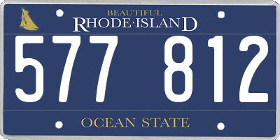 RI license plate 577812