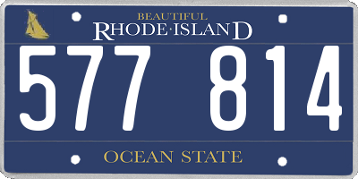 RI license plate 577814