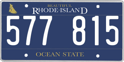 RI license plate 577815