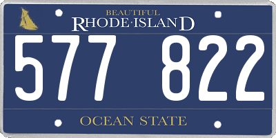 RI license plate 577822