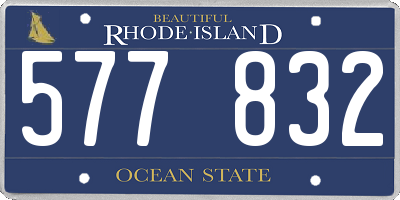 RI license plate 577832