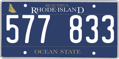 RI license plate 577833