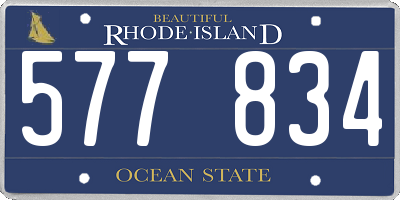 RI license plate 577834